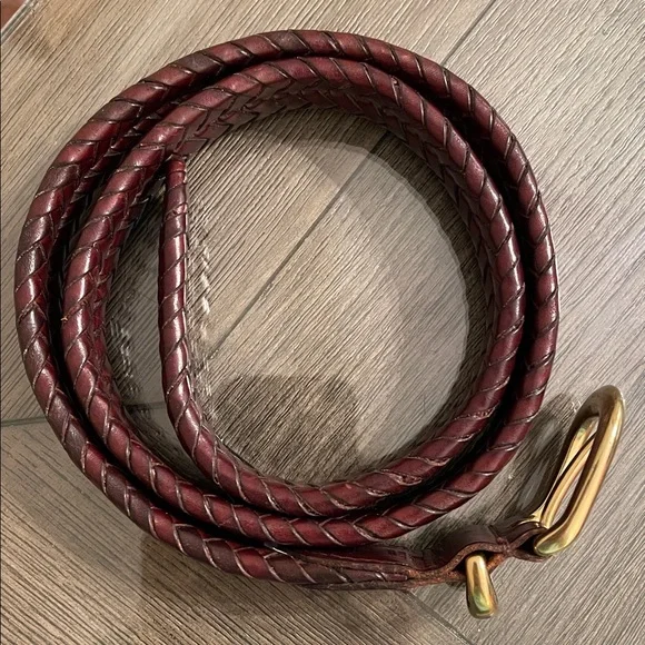 Coach Men’s Brown Braided Leather Belt Gold Brass Buckle 5922 Size 36” - Picture 13 of 16